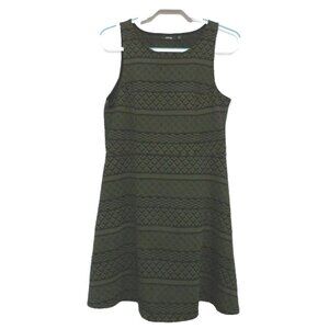 APT 9 dark olive green & black cotton & polyester blend dress women's size M